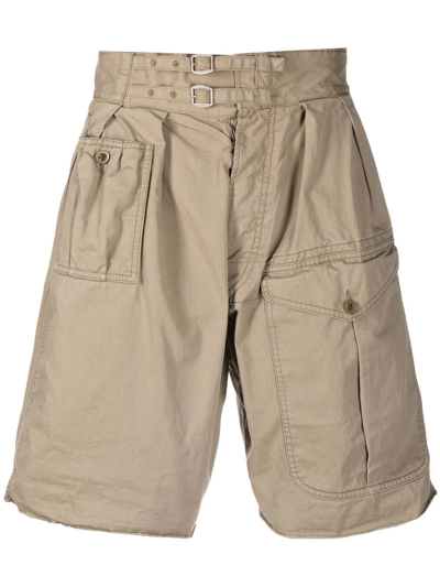 Maison Margiela High-rise Cargo Shorts In Brown