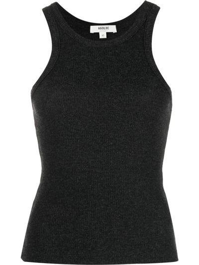 Agolde Karla Fluid Ribbed Scoop Neck Tank Top In Multicolor