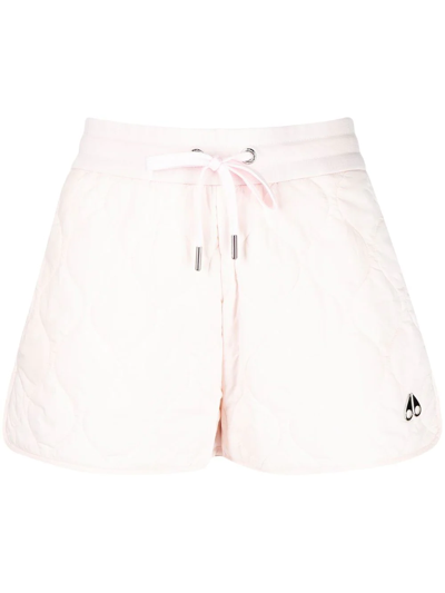 Moose Knuckles Quilted Recycled Nylon Shorts In Pink