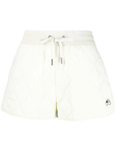 Moose Knuckles Quilted Recycled Nylon Shorts In White