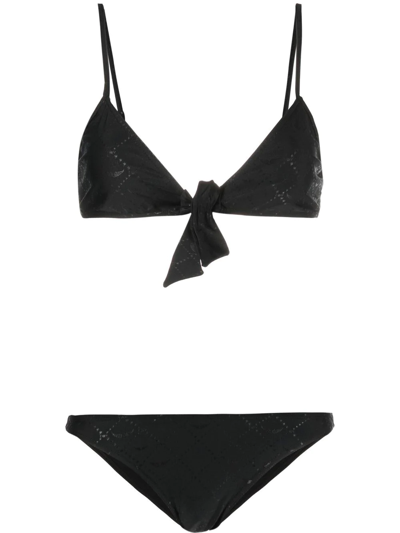 Zadig & Voltaire Triangle Front-tie Bikini In Schwarz