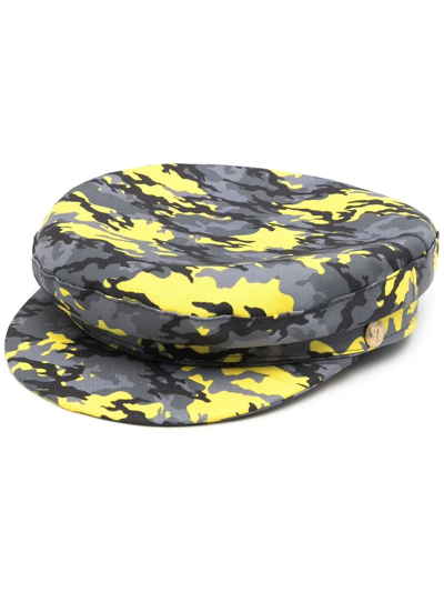 Manokhi Camouflage Print Cap In Grau