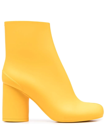 Maison Margiela Rubber Tabi Ankle Boots In Yellow