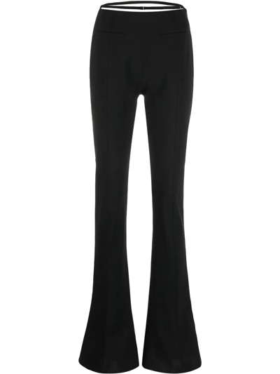 Jacquemus Tangelo Pleated Stretch-wool Flared Pants In Black