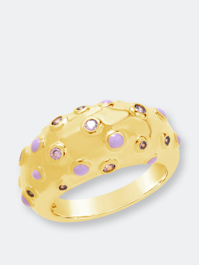 Sterling Forever Emberly Dome Ring In Gold