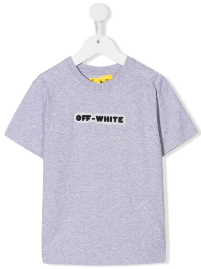 Off-white Kids' Glow In The Dark Tee Shirt In Grey