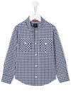 Fay Gingham Check Print Shirt In Blue
