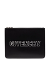 GIVENCHY EMBOSSED-LOGO LEATHER CLUTCH