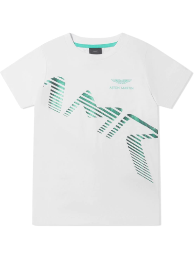 Hackett Teen X Aston Martin Print T-shirt In White