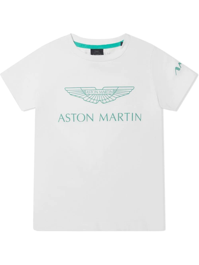 Hackett Kids' X Aston Martin Print T-shirt In White