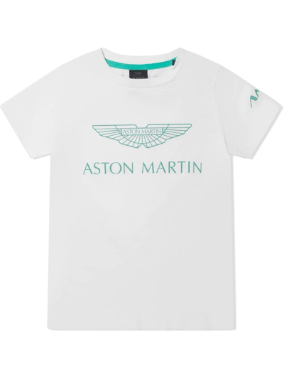 Hackett X Teen Aston Martin Print T-shirt In White