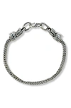 Samuel B. Sterling Silver Double Dragon Head Bracelet In Silver