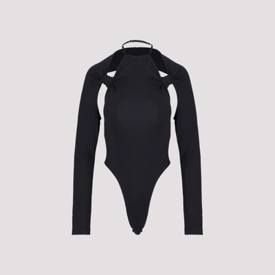 Jacquemus Navy 'le Body Nodi' Long Sleeve Bodysuit In Blue