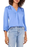 Vince Camuto Rumple Fabric Blouse In Blue Jay