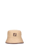 FENDI BUCKET LOGO RAFIA HAT