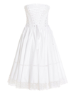 Dolce & Gabbana Women's Tuta Lace-up Cotton Twill Dress In White