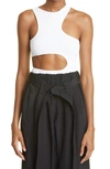 Stella Mccartney Compact Viscose Blend Knit Cutout Top In 9001 White
