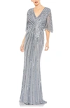 MAC DUGGAL WIDE SLEEVE SEQUIN GOWN