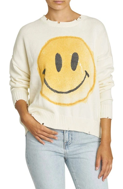 Pistola Eva Cropped Graphic Sweater In Natural