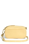 Madewell Mini The Leather Carabiner Crossbody Bag In Light Straw