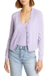 Nordstrom Signature V-neck Cashmere & Cotton Cardigan In Purple Betta