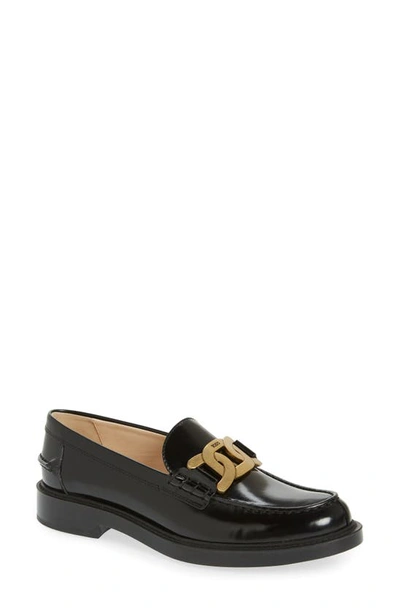 Tod's Gomma Basso Loafer In Nero
