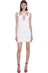 Balmain White Viscose Mini Dress In White