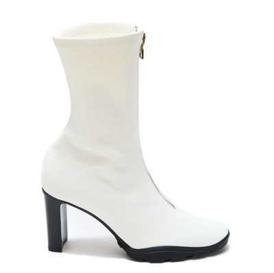 Alexander Mcqueen Slim Tread Zip-front Neoprene Boots In 1053 Black White