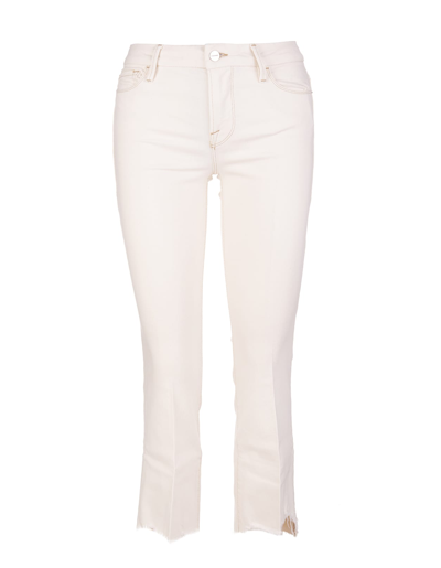 Frame Woman Ecru Le Crop Mini Boot Jeans In Natural Chew