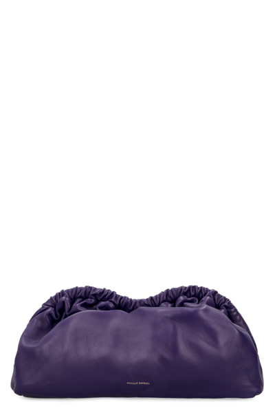 Mansur Gavriel Cloud Leather Clutch In Purple