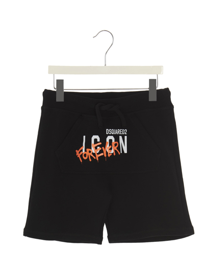 Dsquared2 Kids' Icon Bermuda In Black