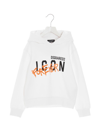 Dsquared2 Kids' Icon Hoodie In White