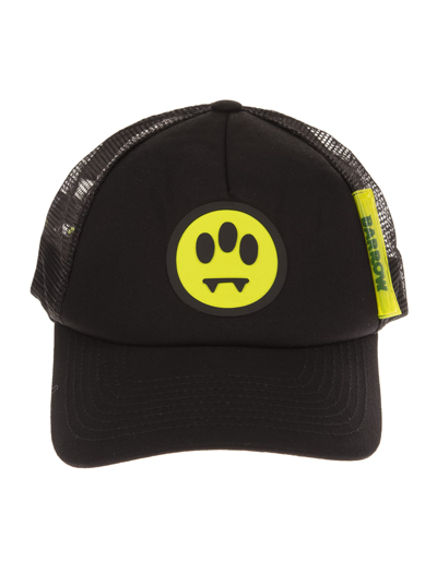 Barrow Black Mesh Baseball Hat With Logo In Nero