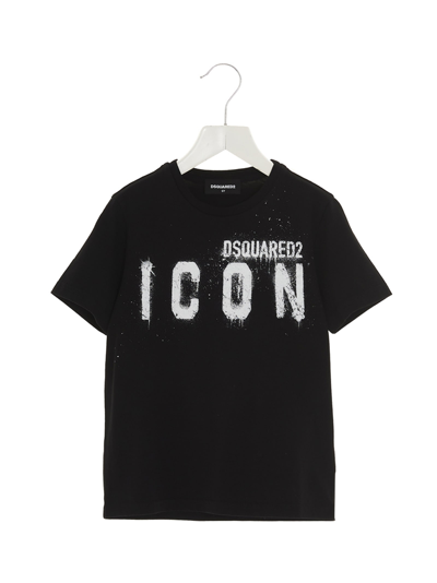 Dsquared2 Kids' Icon T-shirt In Black & White