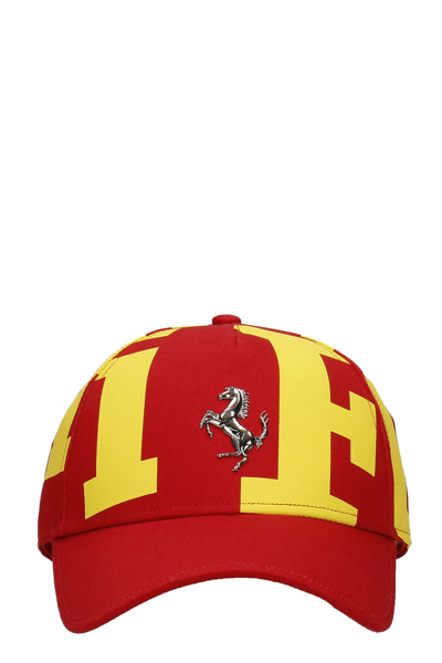 Ferrari Hats In Red Cotton