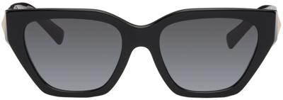Valentino One Stud Acetate Cat-eye Sunglasses In Black/grey