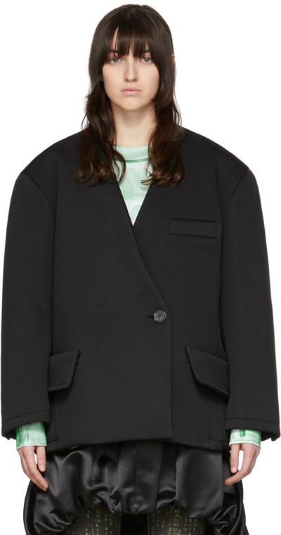 We11 Done Black Polyester Blazer