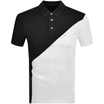 Armani Collezioni Emporio Armani Short Sleeved Polo T Shirt Black In Navy
