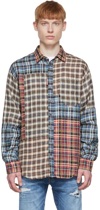 Dsquared2 Red And Blue Linen Check Mix Shirt In 002f Multi