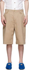 VERSACE BEIGE COTTON SHORTS