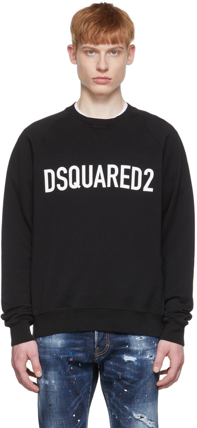 Dsquared2 Black Cotton Sweatshirt In 900 Black