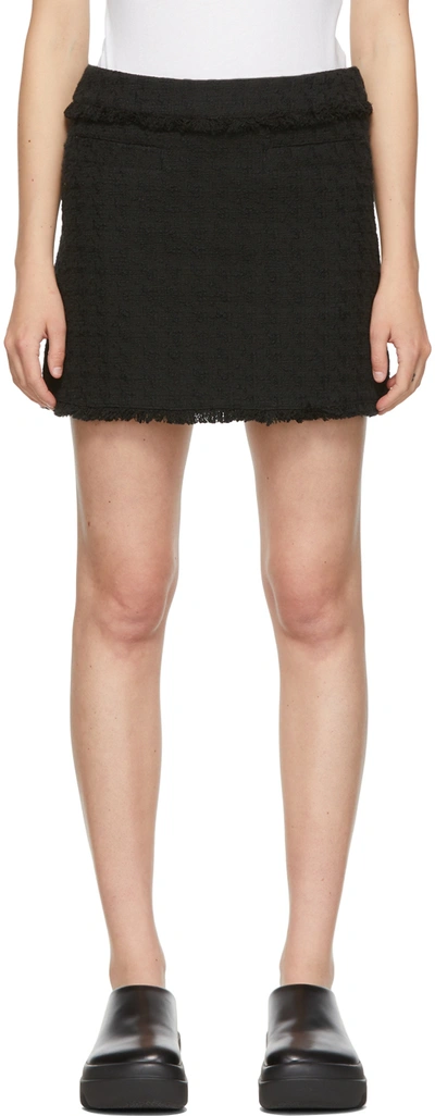 Proenza Schouler Black Cotton Mini Skirt In 001 Black