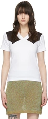 Maiden Name Ssense Exclusive White Fiona T-shirt In Chocolate/white