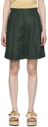 Maiden Name Ssense Exclusive Green Emily Shorts In Hunter Green