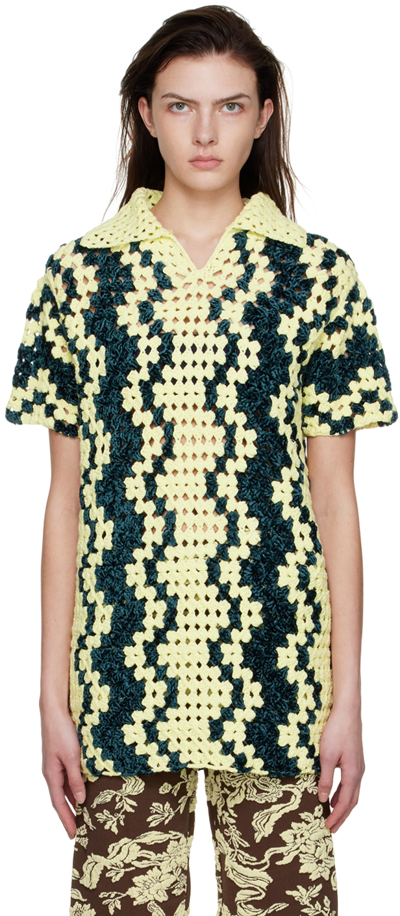 Jil Sander Yellow Cotton Polo In 753 Open Yellow