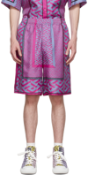 Versace La Greca Panelled-print Bermuda Shorts In 5p350 Pink