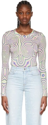 Stella Mccartney Multicolor Viscose T-shirt In 8581 Multicolor Gree