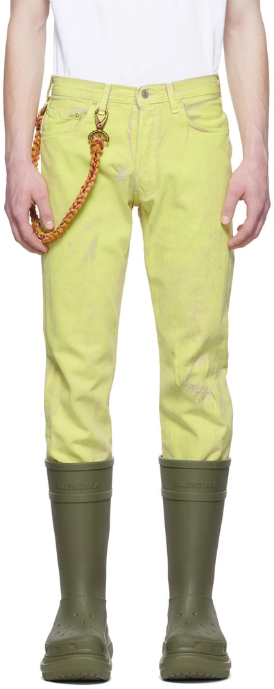 Notsonormal Yellow High Trousers In Neon Giallo