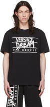 Versace Dream Print Cotton T-shirt In Black,white