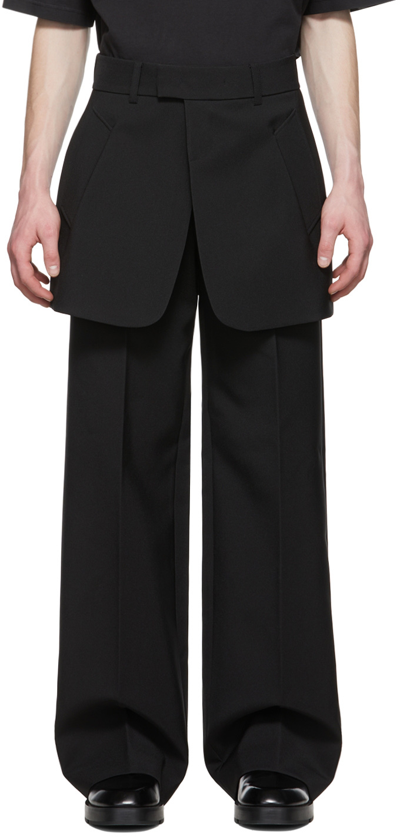 We11 Done Black Polyester Trousers